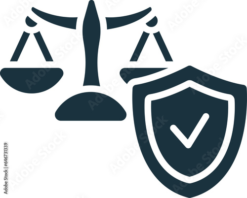 Law protection icon. Monochrome simple sign from intellectual property collection. Law protection icon for logo, templates, web design and infographics.