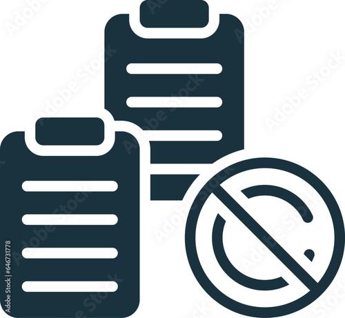 Plagiarism icon. Monochrome simple sign from intellectual property collection. Plagiarism icon for logo, templates, web design and infographics.