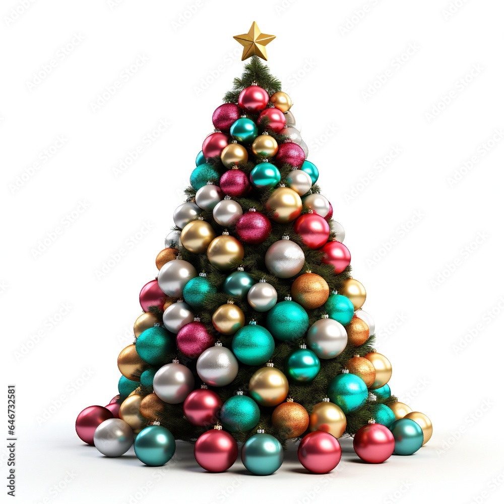 Beautiful Christmas tree isolated on white background