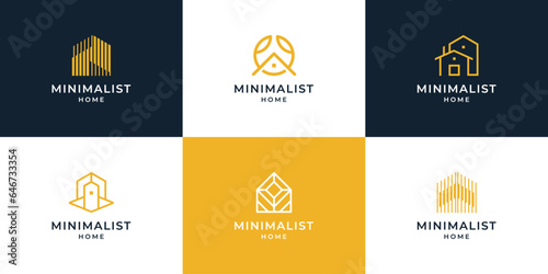 Set of geometric home logo design
