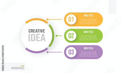 Vector Infographic label design template with number icons and 3 options or steps