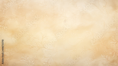 soft pastel color beige background parchment with a thin barely noticeable floral ornament  wallpaper copy space  vintage design