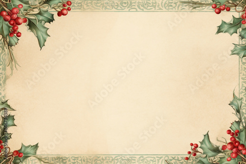 vintage christmas greeting card with christmas tree