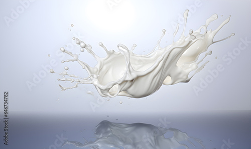 Milk splash close up  drink concept  package  illustration food  Generative AI