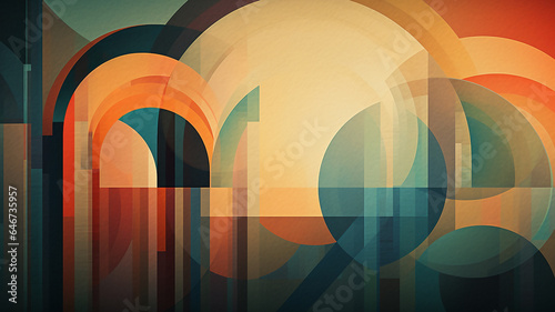 Abstract background with arches and circles photo