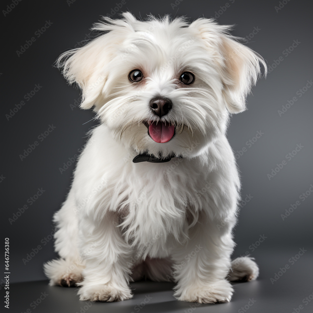 cute white maltese dog