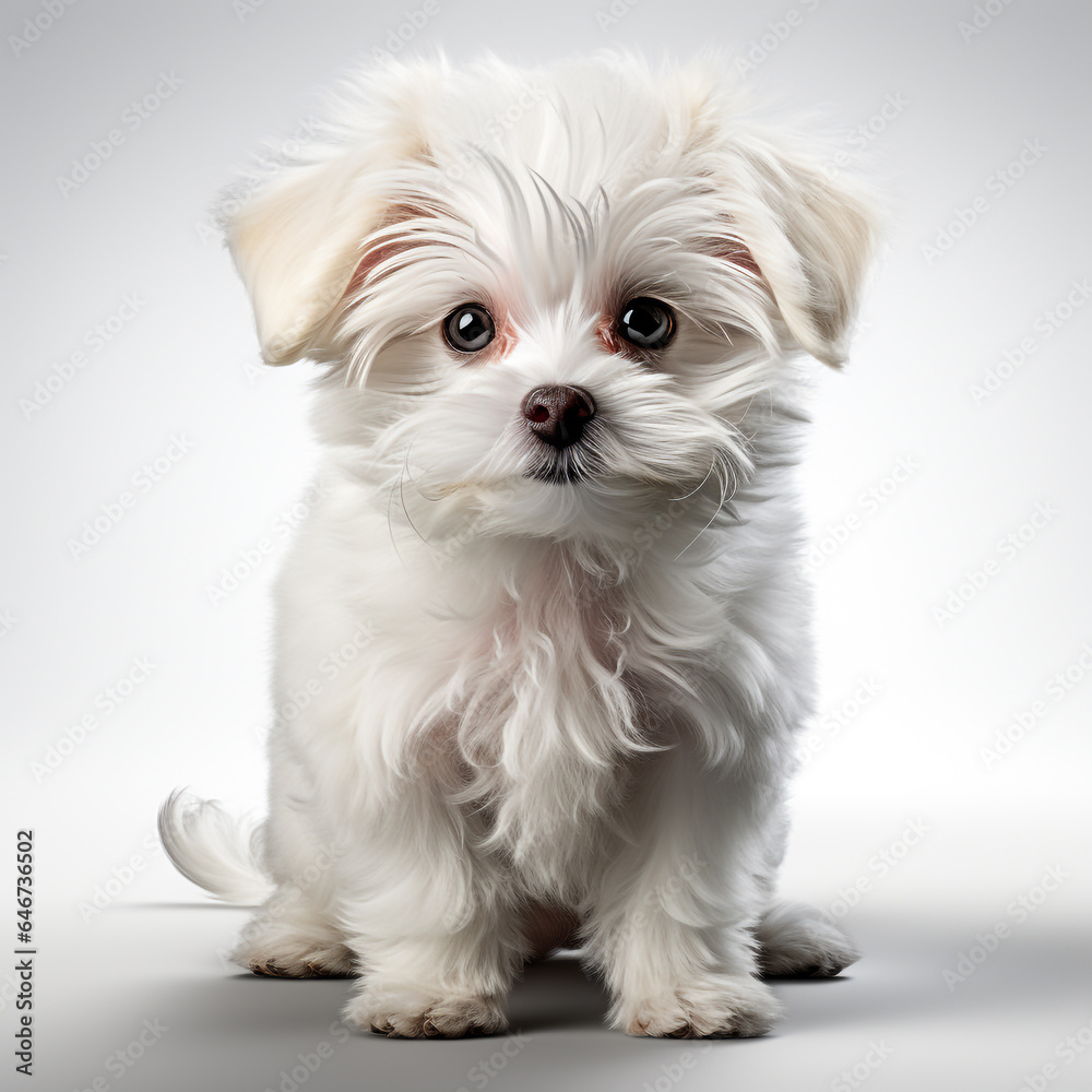 cute white maltese dog