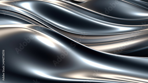 Abstract 3D grey and light gold elegant background with waves digital illustration