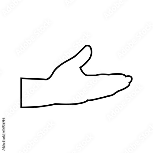 Hand symbol icon vector. Hand illustration sign. Symbol shown by the hand sign.