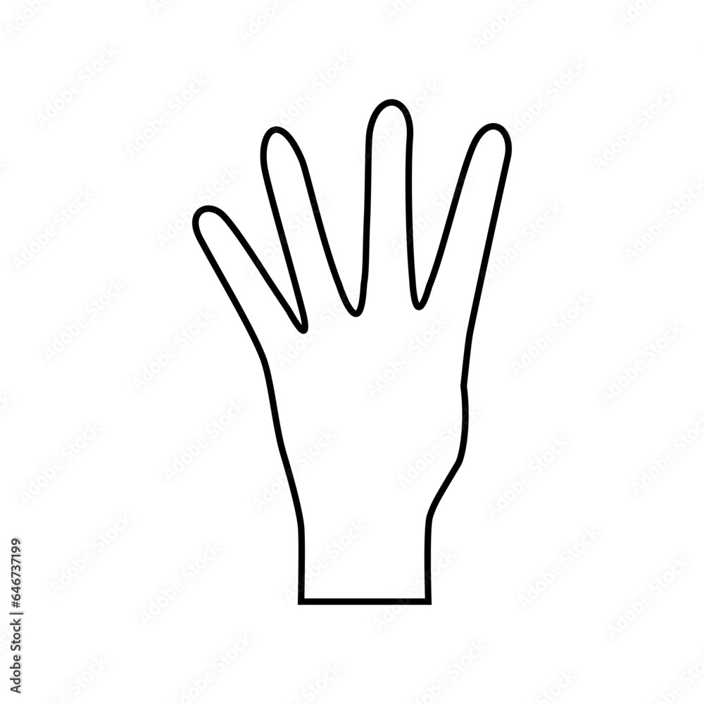 Hand symbol icon vector. Hand illustration sign. Symbol shown by the hand sign.