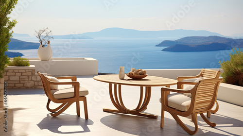 Fototapeta Naklejka Na Ścianę i Meble -  terrace in island with sea view