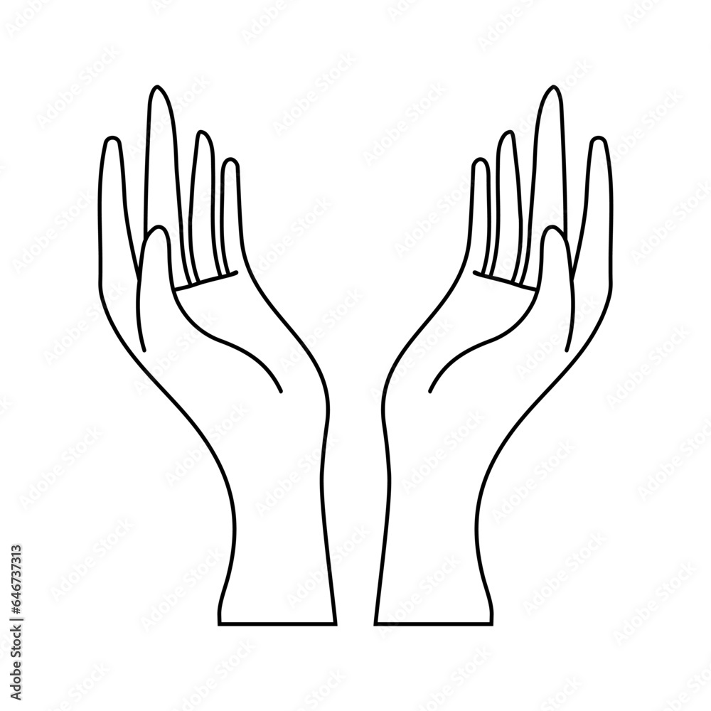 Hand symbol icon vector. Hand illustration sign. Symbol shown by the hand sign.