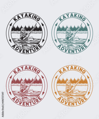 Kayaking Adventure Vector Graphic