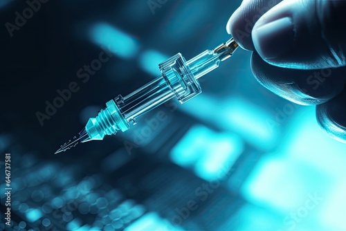 Vaccine needle​ syringe​ hypodermic​ injection single dose for prevention​ immune treatment​ illness​ virus​