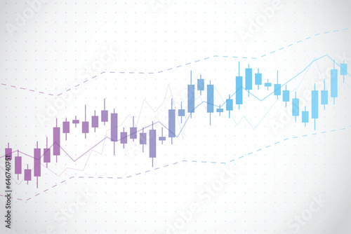 Business candle stick graph chart of stock market investment trading on white background design. Bullish point, Trend of graph. Vector illustration