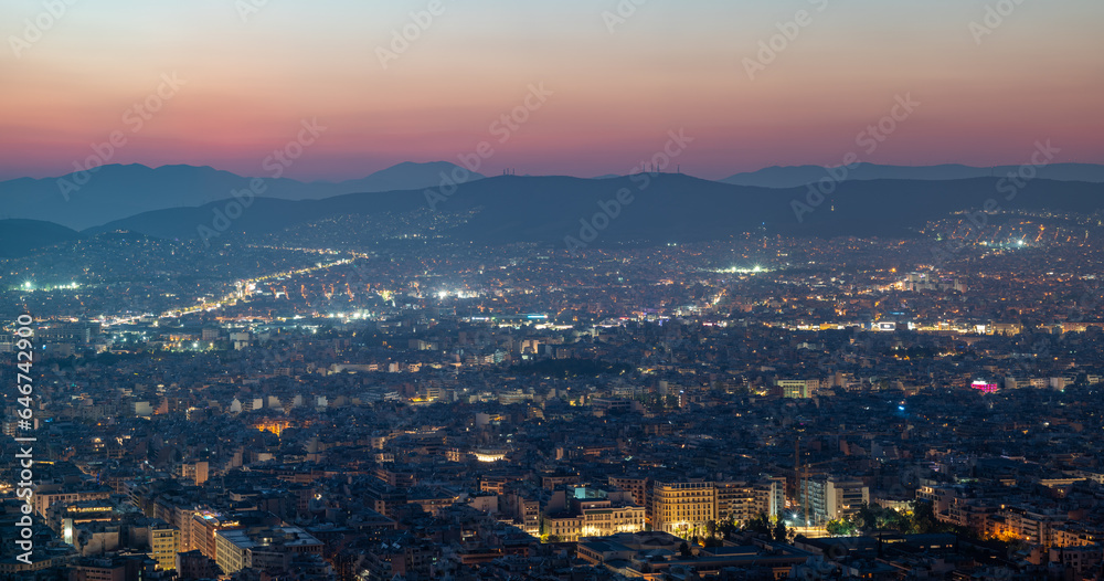 Athens capital of Greece aerial cityscape panoramic view