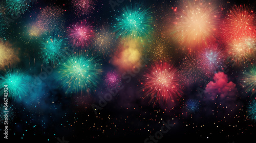 Abstract colored firework background with free space for text, new year, guy faukes, celebration