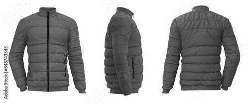 Puffer jacket. Isolated Winter Jacket