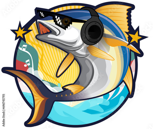 music theme tuna logo with color full 