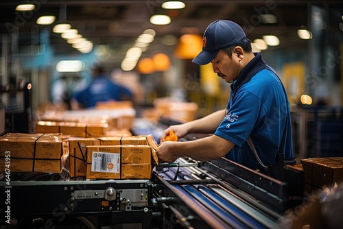 logistics and transportation of packages in China’s vast conveyor belt system. Generated with AI