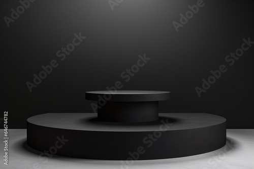 Black empty minimal product podium to showcase and display a product beautifully