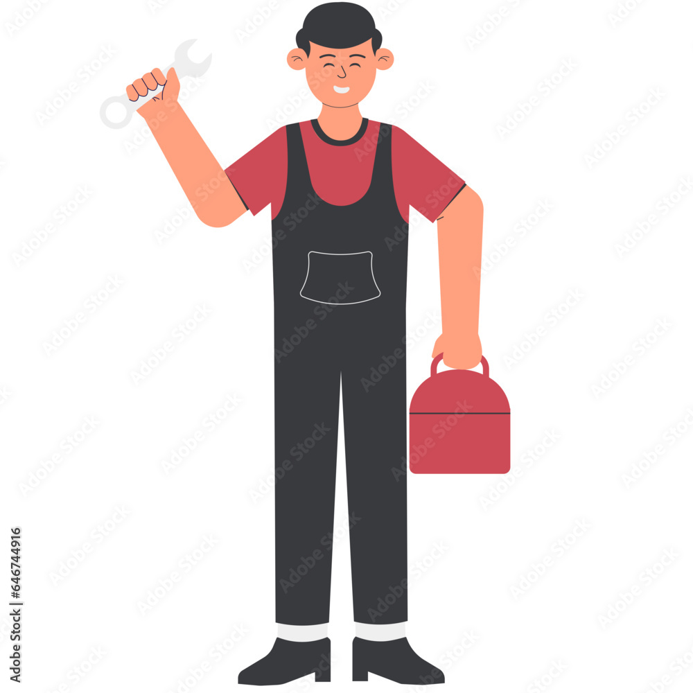 Male Garage Mechanic Illustration Male Garage Mechanic Illustration