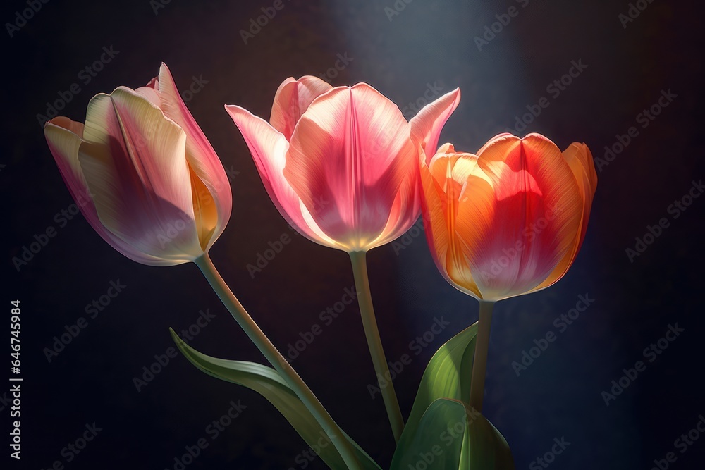 Fototapeta premium Pastel flowers minimalistic background pastel colors.