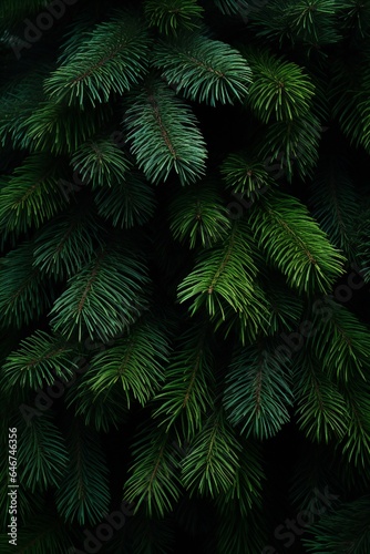 Christmas fir tree branches banner background Generative AI