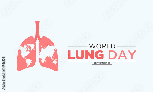 World lung day. Vector illustration of World lung day awareness poster with healthy lungs and inhaler.