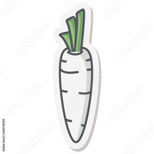 White radish Healthy Vegetable Vegetarian Ingredients Sticker Bullet Journal