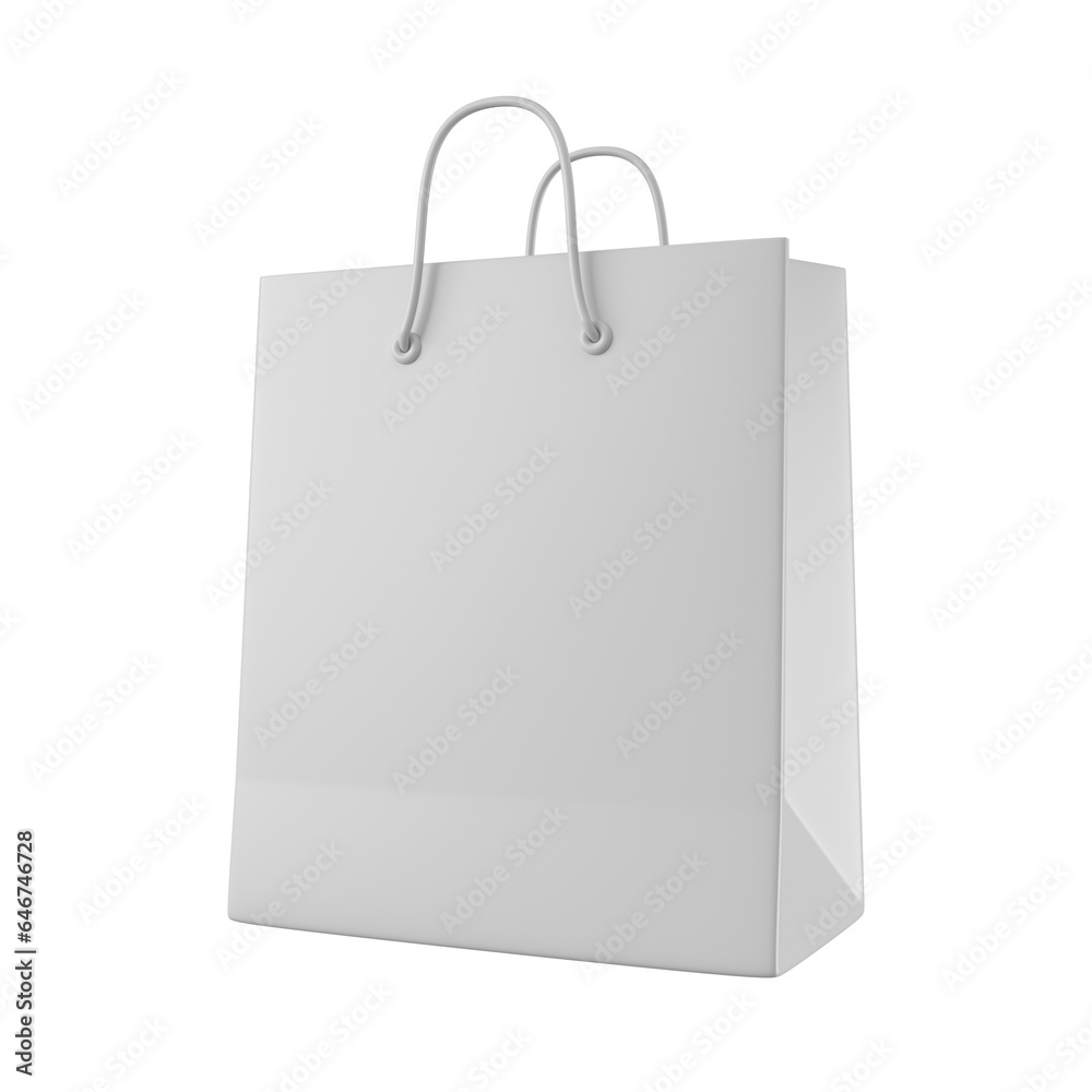 White shopping bag. Concept of sale event or promotion great discount. 3d rendering. White shopping bag. Concept of sale event or promotion great discount. 3d rendering.