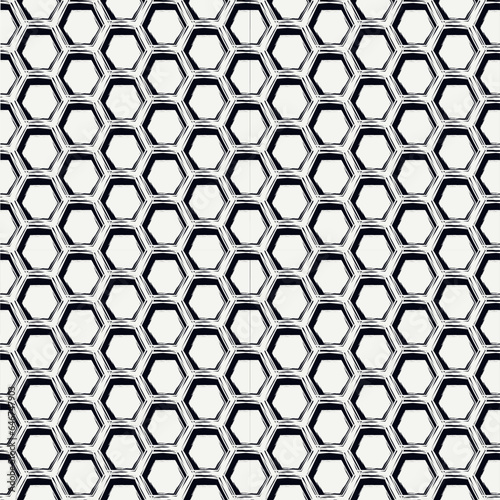 Paint brush hexagons. Hand drawn honeycombs background. Hexahedrons wallpaper. Hives motif. Geometric backdrop. Ethnic digital paper. Web designing. Textile print. Seamless pattern.