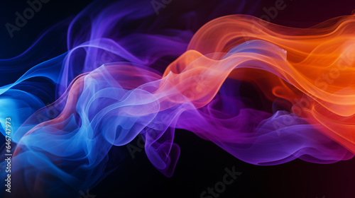 Abstract colorful smoke on black background