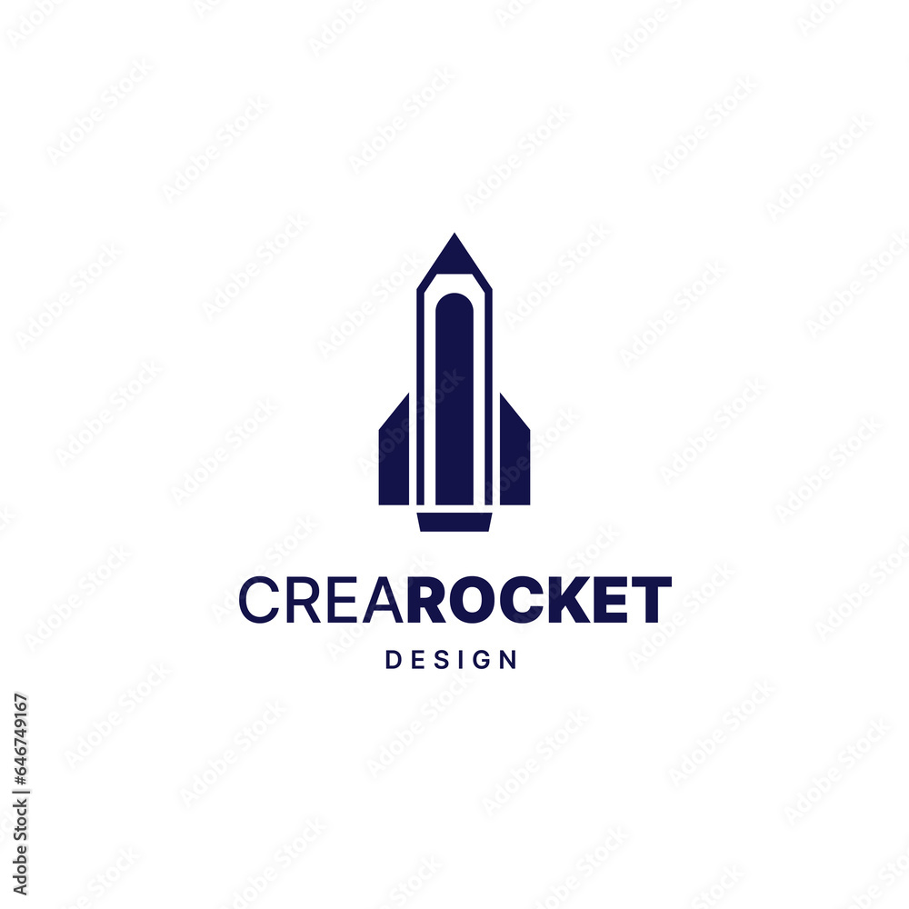 Pencil rocket launch logo vector - Icon illustration Pencil rocket launch logo vector - Icon illustration