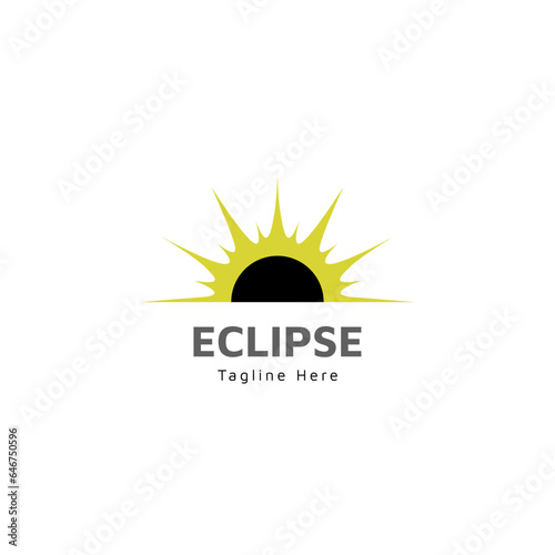 eclipse solar logo design isolated on the white background