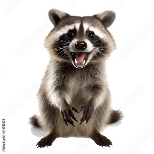 Funny animal. Smiling raccoon. On a transparent background PNG © I LOVE PNG