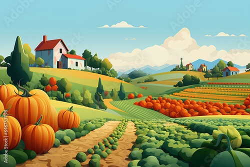 農村の秋の風景