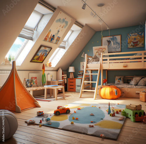 professional, high quality, kids room with smart environments photo