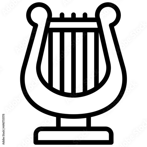 lyre icon illustration design with outline