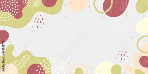 Cute doodle pattern background with abstract shapes and dots. Modern vector pattern for Banner, Flyer, Cover...	