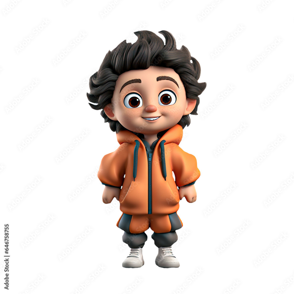 3D cute character a happy kid with halloween costume on isolated transparent background png. Generated with AI 3D cute character a happy kid with halloween costume on isolated transparent background png. Generated with AI