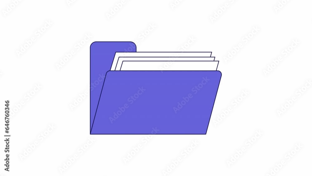 Retro computer folder files line 2D object animation. Data storage, catalog, gallery flat color cartoon 4K video, alpha channel. Vaporwave nineties shortcut animated item on white background Retro computer folder files line 2D object animation. Data storage, catalog, gallery flat color cartoon 4K video, alpha channel. Vaporwave nineties shortcut animated item on white background