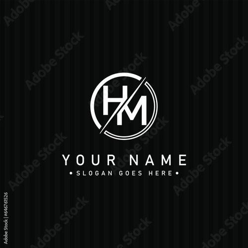 HM Vector Logo Template - Simple Icon for Initial Letter H and M Monogram
