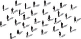 silhouette of people with shadow on white background vector