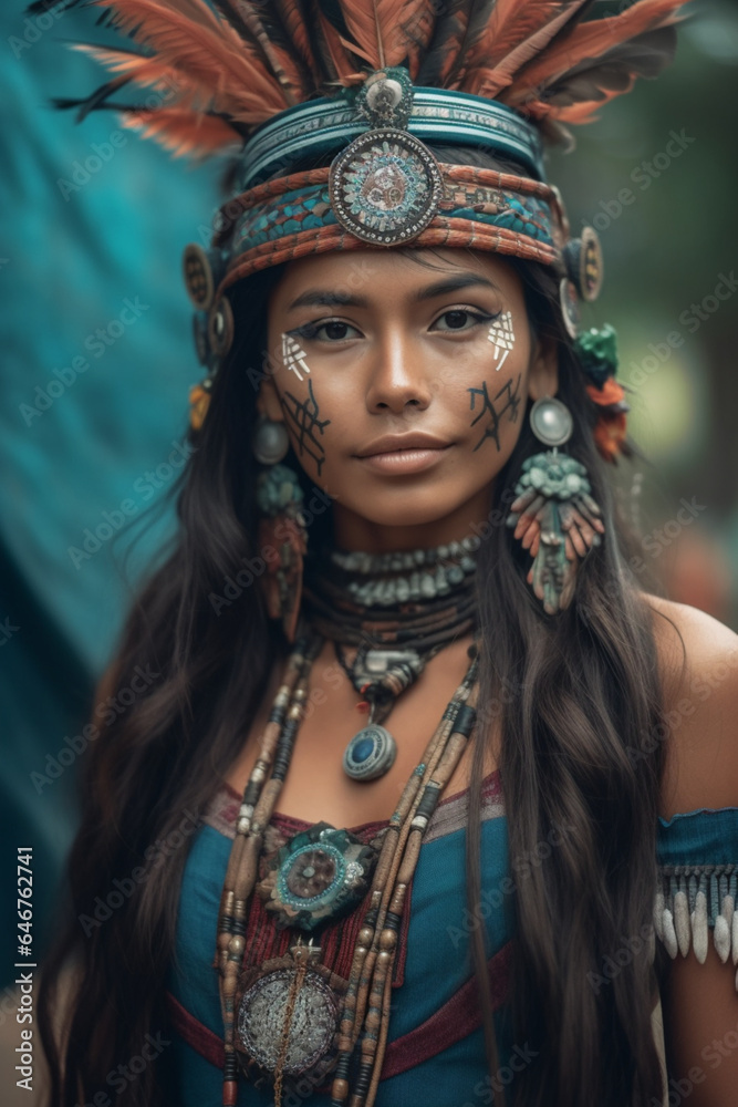 indigenous girl, india, mayas, feathers, clothing
