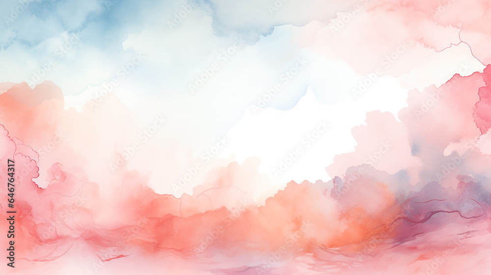 light watercolor abstract background gentle gradient pastel softcolor pink white and blue blank drawing painting