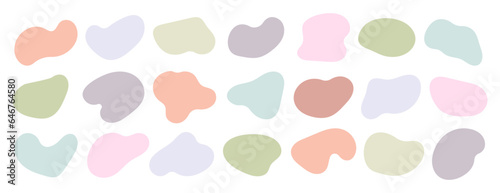 Amoeba blob shape vector illustration set