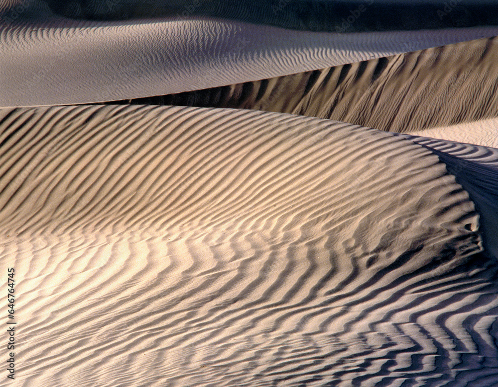 The Mesquite Sand Dunes in Death Valley National Park in California USA