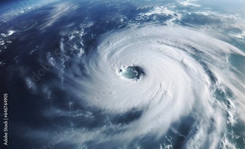 Super Typhoon, tropical storm, cyclone, tornado, over ocean. Weather background.