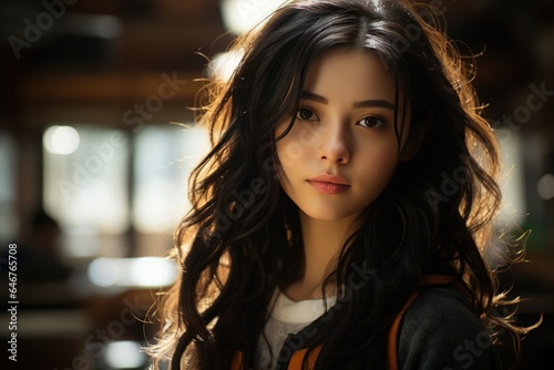 Portrait of a Chinese teenage schoolgirl